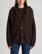 Dondup - Cardigan over in costa inglese cioccolato