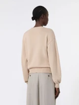 Max Mara Weekend - Cardigan Teiera in filato di cotone con ricami sabbia