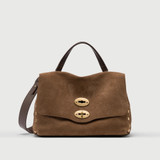 Zanellato - Borsa Postina Jones small in nubuk brown tartufo di Norcia
