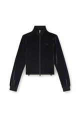 Diesel - Felpa con zip effetto piquet lucido