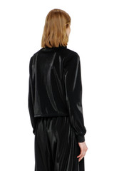 Diesel - Felpa con zip effetto piquet lucido
