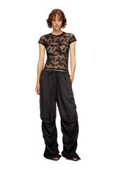 Diesel - T-shirt in pizzo camouflage nero