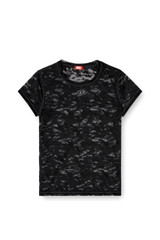 Diesel - T-shirt in pizzo camouflage nero