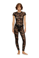 Diesel - T-shirt in pizzo camouflage nero