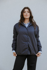 Aspesi - Giubbotto donna Bhet con cappuccio nylon imbottito blu