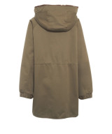 Bully - Parka con coulisse in vita reversibile militare ed eco pellicia cioccolato