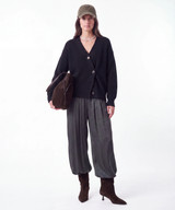 8PM - Cardigan Calla in misto lana con chiusura asimmetrica grigio fumo di Londra