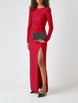 Twenty Fourhaitch - Clutch in maglia di cristalli nera