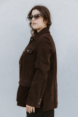 Semicouture - Giacca Penny in camoscio monopetto moro