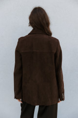 Semicouture - Giacca Penny in camoscio monopetto moro