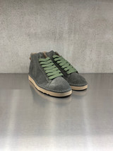 Panchic - Polacco da uomo P001 in camoscio verde bosco e lacci verde