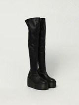 VIC MATIÉ - Stivale Davidson in pelle sintetica stretch nero