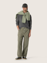 Golden Goose - T-shirt da uomo a maniche lunghe in cotone antracite con stampa