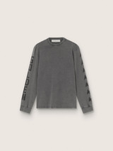 Golden Goose - T-shirt da uomo a maniche lunghe in cotone antracite con stampa