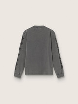 Golden Goose - T-shirt da uomo a maniche lunghe in cotone antracite con stampa