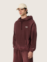 Golden Goose - Felpa unisex con cappuccio in cotone bordeaux con logo