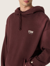 Golden Goose - Felpa unisex con cappuccio in cotone bordeaux con logo