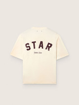 Golden Goose - T-shirt Unisex Star in cotone bianco con cristalli dégradé all-over e stampa sul retro