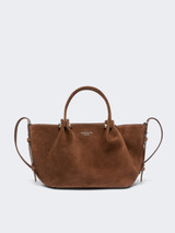 Max Mara Weekend - Tote bag piccola in suede - CIOCCOLATO