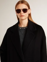Golden Goose - Cappotto monopetto cocoon da donna di colore nero