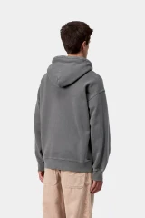 Carhartt - Felpa Vista Sweatshirt in pesante jersey di cotone con cappuccio Black Garment dyed