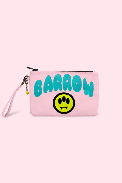 Barrow - Pochette in canvas rosa con logo