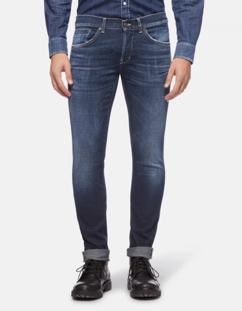 Dondup - Jeans George skinny in denim stretch lavaggio scuro