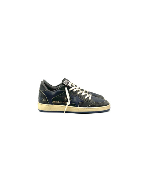 Golden Goose - Ball Star uomo in pelle nera e blu con stella blu