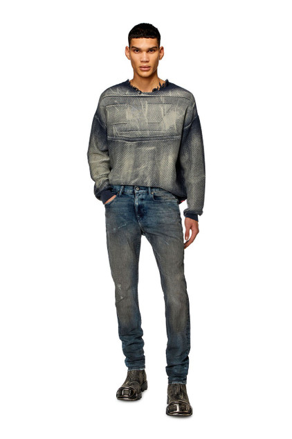Diesel - Slim Jeans 2019 D-Strukt 09h54 blu scuro arricchito da whisker