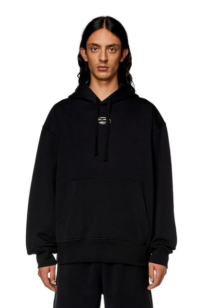 Diesel - Felpa hoodie oversize con logo metallico S-Macs-Hood-Od nera