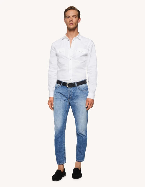 Dondup - Jeans Brighton carrot in denim fisso medio chiaro vintage pulito