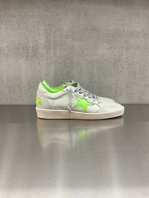 Golden Goose - Ball Star uomo in pelle ghiaccio e stella lime