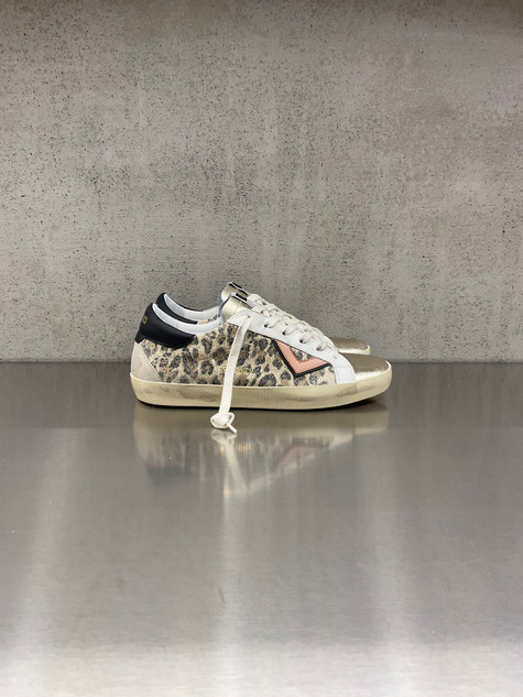 4B12 - Sneakers SUPRIME - D316 in pelle stampa animalier e platino