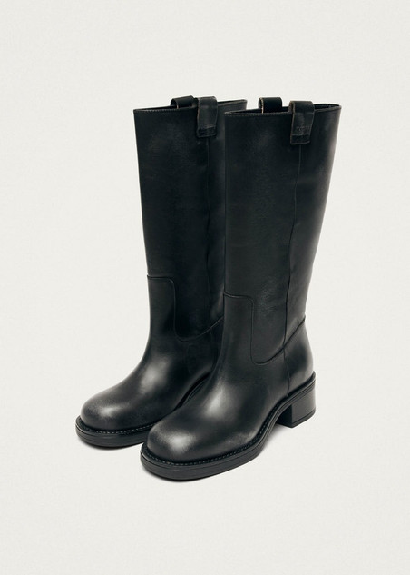 Alohas - Stivali Sajan in pelle vintage nera