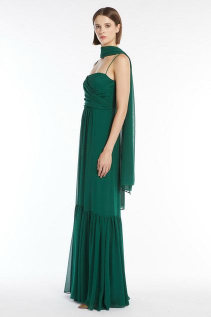 Max Mara Studio - Stola Dear in georgette di seta verde