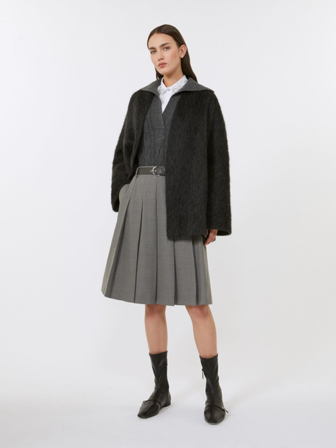 Max Mara Studio - Giacca cardigan Celtico in lana e alpaca antracite