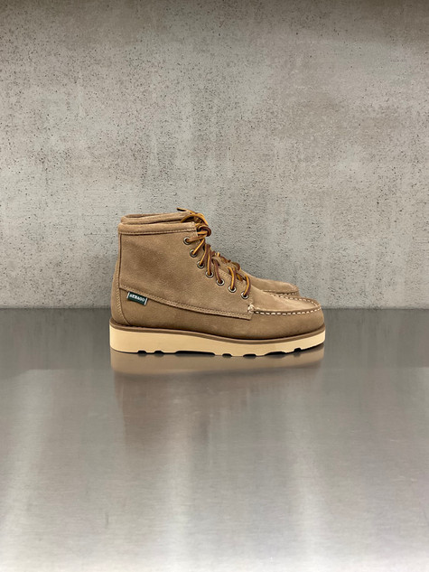 Sebago - Polacco Tala Mid stringato da donna in pelle scamosciata beige camel