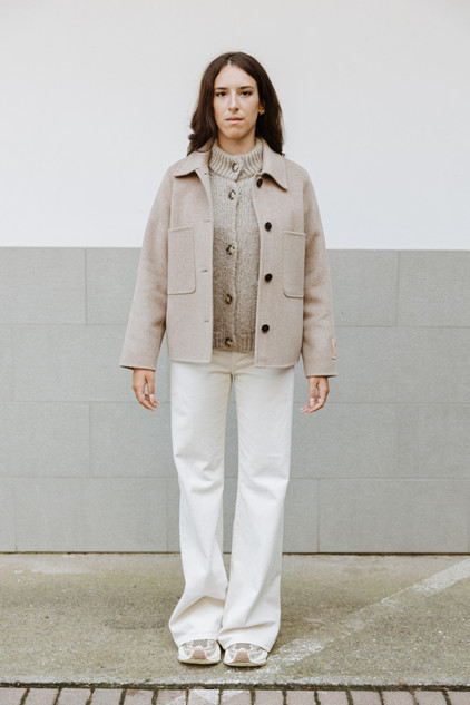 Solo 3 -  Giacca in misto Lana/Cashmere nocciola