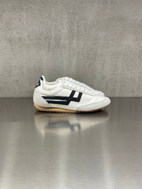 PRO-KEDS 1949 -Sneakers donna Racer 77 in nylon e suede bianca e nera