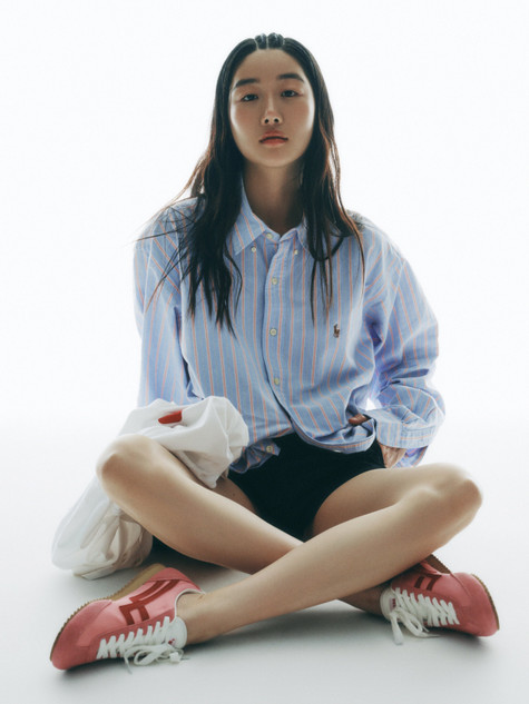 PRO-KEDS 1949 -Sneakers donna Racer 77 in nylon e suede rosa e rossa