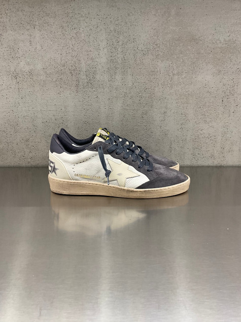 Golden Goose - Ball Star uomo in pelle e camoscio indaco con stella ghiaccio