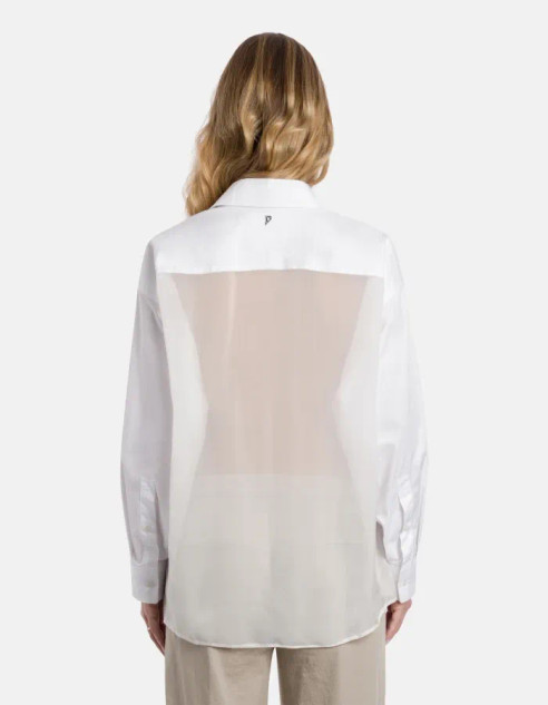 Dondup - Camicia over in gabardina tinto filo