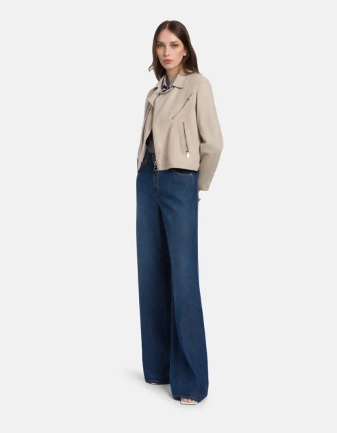 Dondup - Jeans Amber wide leg in denim fisso lyocell