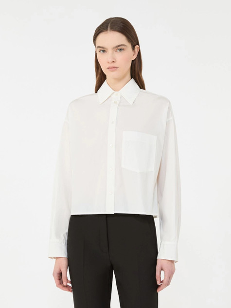 Max Mara Weekend - Camicia in popeline di cotone  bianco ottico