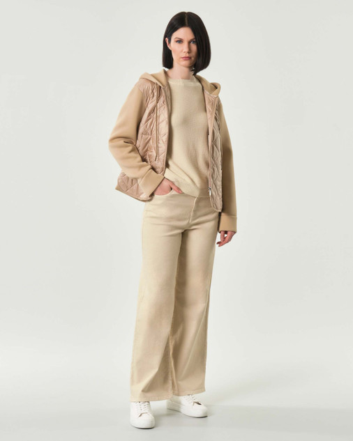 Max Mara Weekend - Giacca Edito con cappuccio in jersey e tela antigoccia imbottita beige