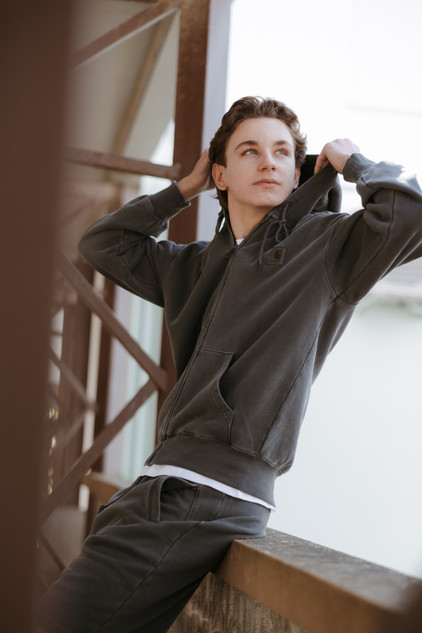 Carhartt - Felpa Hooded Nelson Jacket Black Garment dyed