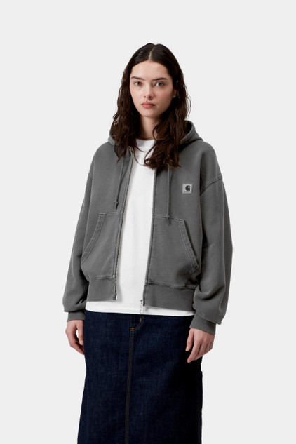 Carhartt - Felpa W' Hooded nelson jacket black, garment dyed