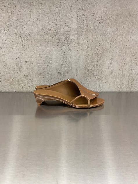 Roberto Del Carlo - Sabot con tacco in pelle lucida noce