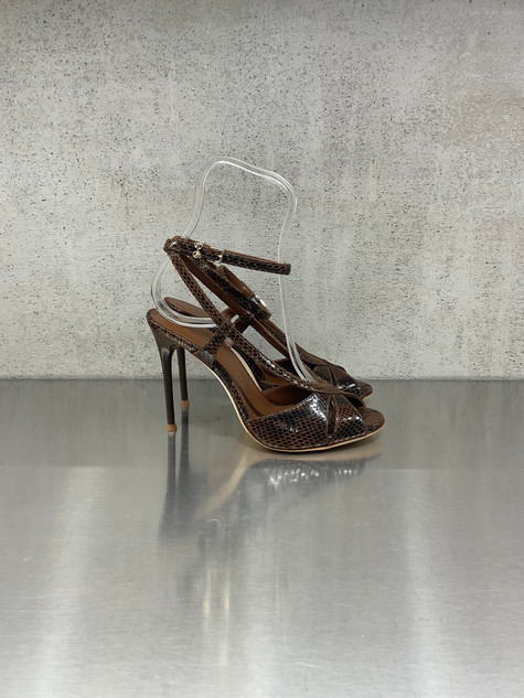 Sergio Levantesi - Sandalo Ranya in pelle pitonata moro