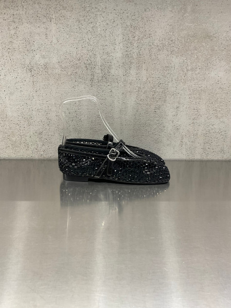 Loafer - Ballerina Christen con cristalli applicati neri